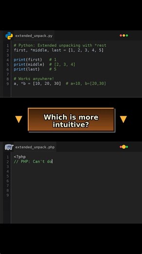 Extended Unpacking: rest vs Manual Array Work! #restoperator
