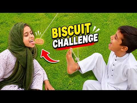 Foot Biscuit Challenge 😱 No Hands Biscuit Eating Game 😂 Funny Kids Challenge