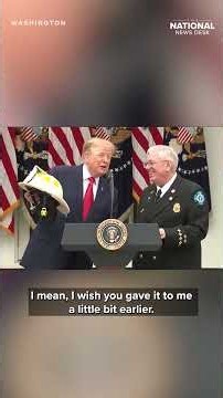 ‘I could have used this in Butler,’ Trump says after firefighters gift him helmet