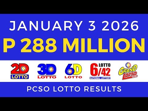 Lotto Result Today 9pm January 3 2026 PCSO