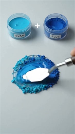 🩵 + 💙 = 🔷 Azure! Satisfying Color Mixing