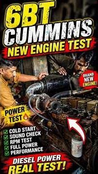 6BT Cummins New Engine Test | Full Performance Check | Diesel Engine Sound & Power Test 🔧🚛