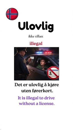 Learn Norwegian: ulovlig. #learnnorwegian #norwegianvocabulary #norwegianlanguage #norskkurs