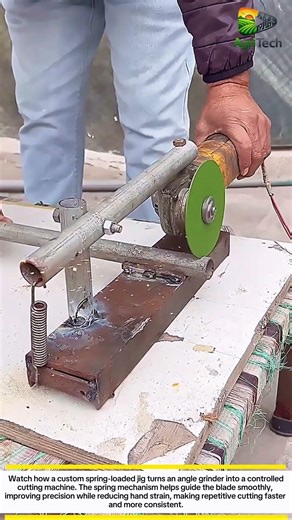 This DIY Spring-Loaded Cutter Makes Perfect Cuts Every Time | Genius Grinder Tool