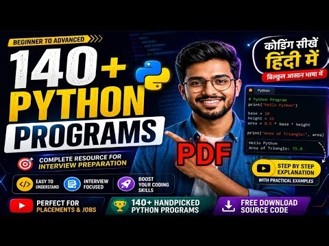140+ Python Programs for Beginners | Full Course | Interview Preparation 🚀