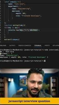 #3 JavaScript Logical Interview Question | Print Nested Object Keys Using Recursion #javascript