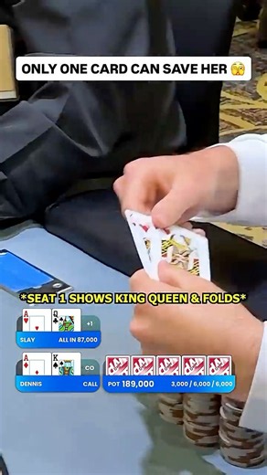 She Needs a ONE OUTER 😳 #poker #casino #pokerhands