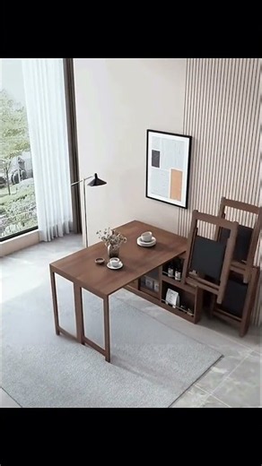 Foldable and Expandable Table with Cabinet