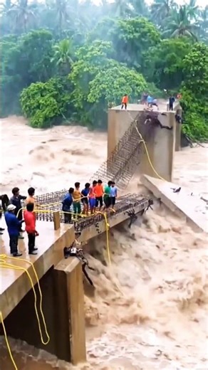 Water Power Destroyed Old Bridge 😱 | Amazing Bridge Demolition |#shorts