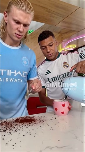 Haaland and Mbappé Tried to Make One Simple Drink… 😂☕ #parody #football #haaland