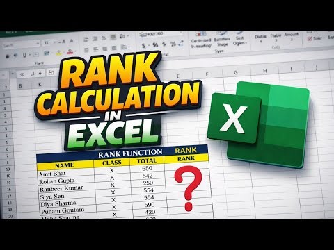 How To Calculate Rank in Ms Excel | Rank Formula in Excel 