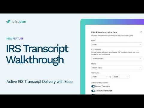 IRS Transcript Walkthrough - Activate IRS Transcript Features with Ease