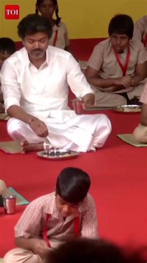 CM Vijay shares breakfast with students