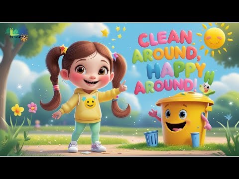 Clean Around, Happy Around! 🗑️😊 | A Fun Clean-Up Song for Kids | Environmental awareness for kids