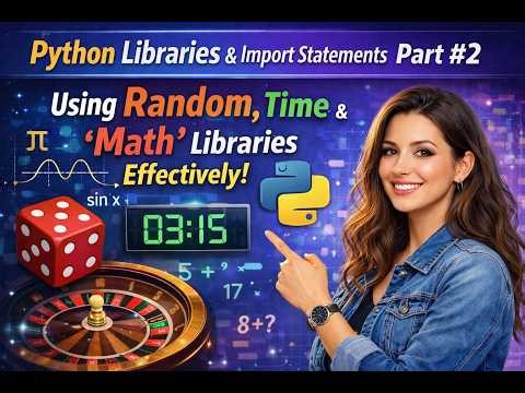 Python Libraries | Lecture #19 | Part #2 | Random, Time & Math Libraries + Best Import Practices
