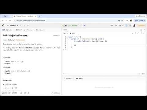169. Majority Element | Boyer - Moore Voting Algorithm