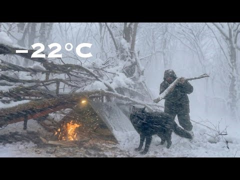 Trapped in a −22°C Blizzard | No Tent, No Sleeping Bag | Extreme survival