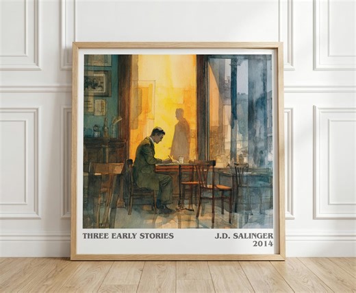 Three Early Stories by J. D. Salinger Square Book Print, Literary Fiction Literary Wall Art, Reader Gift, Reading Nook Poster - Etsy