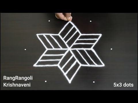 Dhanurmasam Sankranthi Muggulu🌷5x3 dots Pongal Kolam🌷Daily Rangoli🌷RangRangoli Krishnaveni