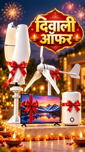 Wind Turbine For Home ⚡ Connect to Your Old Inverter Battery — FREE Geyser & TV This Diwali 🪔