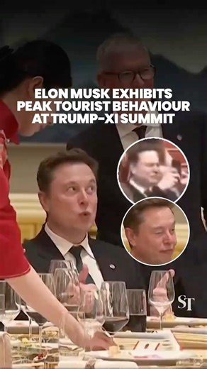 Elon Musk exhibits peak tourist behaviour at Trump-Xi summit
