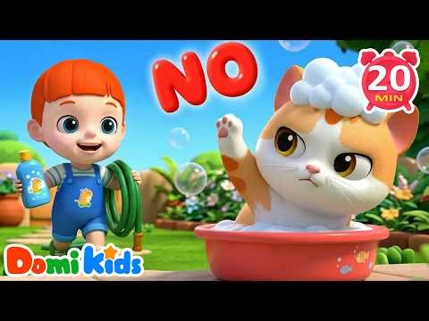 Naughty Cat Hates Bath Time! 🛁🐱 | Fun Animals for Kids | Kids Songs & Nursery Rhymes | Domi Kids