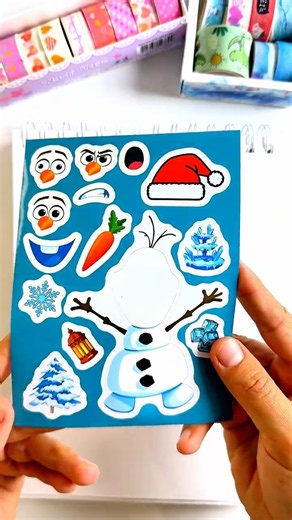 ELSA ❄️ & OLAF ⛄💙 Frozen Sticker Book Magic! ✨😍 #shorts #stickers #stickerart #frozen #frozen2
