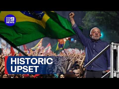 Wild celebrations in Rio after Lula re-elected | 9 News Australia