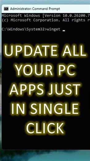 Update all Apps with only one CMD Command 🌠|| #tips #windows