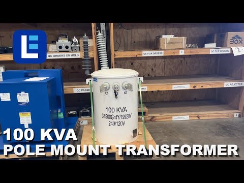 100 KVA Pole Mount Distribution Transformer - 19920/34500Y Grounded Wye Primary, 120/240V Secondary
