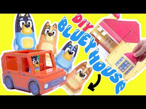 Bluey and Bingo DIY Building Doll House Pretend Play! Cafts for Kids