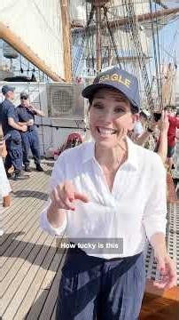 Coast Guard Cutter "Eagle" sails into NYC for the July 4 celebration