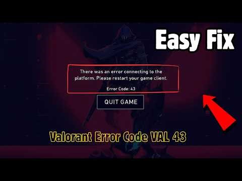 How to FIX Valorant Error Code VAL 43 (Easy Fix)
