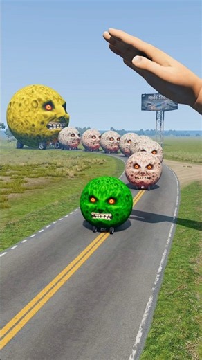 Big & Small Moon Cars vs Giant Hand Slap #27 - BeamNG.Drive