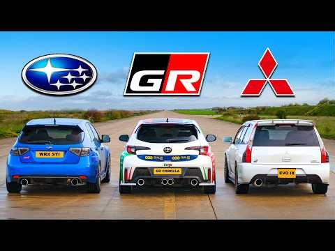 Кто победит в заезде: Subaru против Mitsubishi против Toyota - заезд тюнингованных автомобилей!