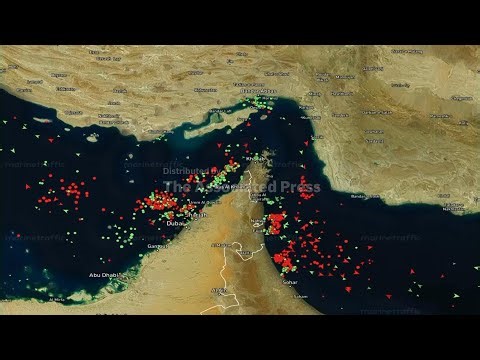 Timelapse video shows shipping traffic through Strait of Hormuz in 24 hours