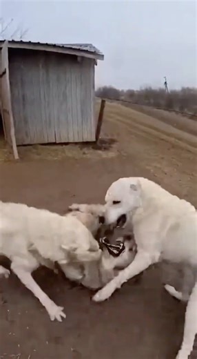 Man Opens His Gate - A Wolf Attacks, Then Alabai Dogs Rush In to Save Him
