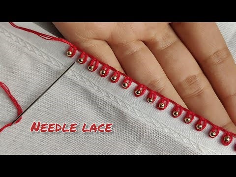 Beautiful Lace Embroidery || Needle Lace Border || Hand Embroidery tutorial