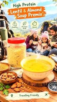 High Protein Lentil & Almond Soup 🥣💪 Healthy, Instant & Travel-Friendly! ✈️ #Shorts