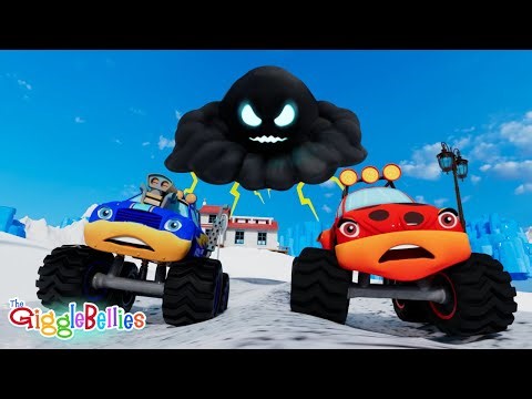 Monster Trucks VS Monster Cloud | Nursery Rhymes - GiggleBellies
