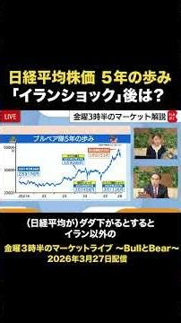 日経平均株価５年の歩み／”イランショック”後はどうなる？ #イラン ＃マーケット ＃日経平均 ＃shorts ＃bullbear