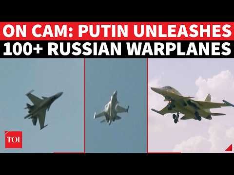 100+ Russian Warplanes Roar Into Action; Su-34 Fighter Jet Leads The Fleet | WATCH