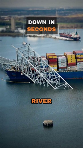 How One Ship Brought Down a 1.6-Mile Bridge in Seconds #shorts