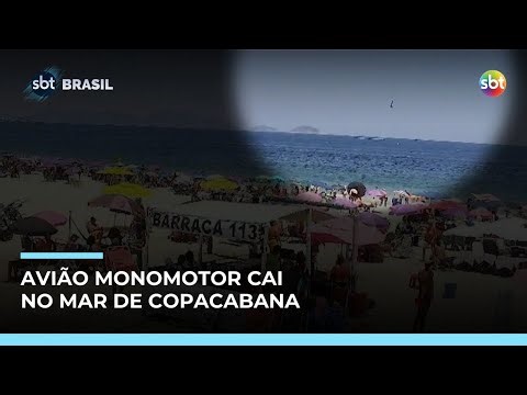 Avião ultraleve cai na praia de Copacabana, no Rio de Janeiro | #SBTBrasil