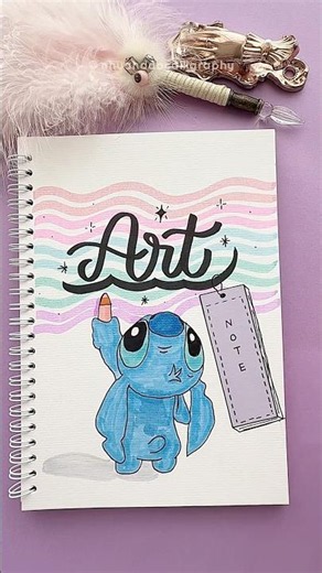 Art Notebook Front Page Design | Pastel Waves AESTHETIC DIY Idea #nhuandaocalligraphy #frontpage