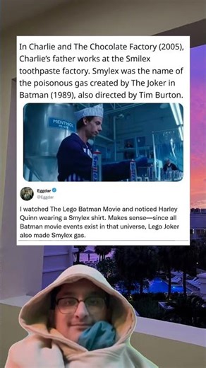 In Charlie and The Chocolate Factory (2005), Charlie's father works at the Smilex toothpaste factory