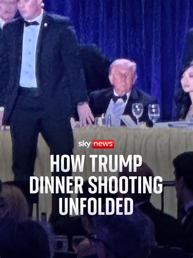 A suspected gunman has been arrested after firing shots at a hotel which was hosting the White House Correspondents' Association dinner for Donald Trump in Washington DC. Sky's Mark Stone, who was in the room when gunshots were heard, goes through a timeline of the events leading up to the moment. #SkyNews #DonaldTrump #Washington
