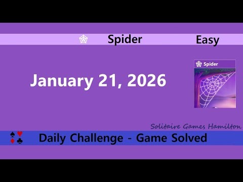Microsoft Solitaire Collection | Spider Easy - January 21, 2026 | Daily Challenges
