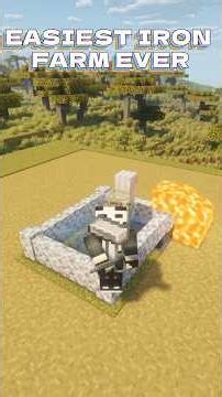 Minecraft Easiest Iron Farm (Java) #minecraft #minecraftshorts #ironfarmminecraft #ironfarmtutorial