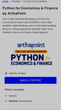 FREE Python for Economics & Finance Workshop | 2-Day Certification